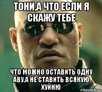 тони,а что если я скажу тебе что можно оставить одну аву,а не ставить всякую хуйню, Мем  а что если я скажу тебе