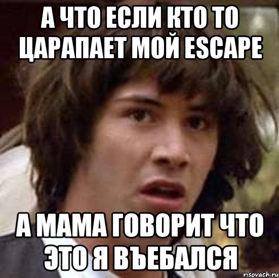 а что если кто то царапает мой escape а мама говорит что это я въебался, Мем А что если (Киану Ривз)