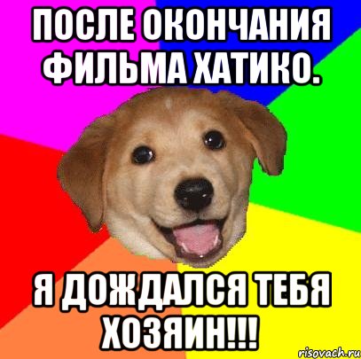 после окончания фильма хатико. я дождался тебя хозяин!!!, Мем Advice Dog