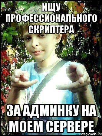 ищу профессионального скриптера за админку на моем сервере, Мем Агрошкольник