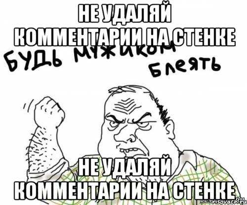 не удаляй комментарии на стенке не удаляй комментарии на стенке, Мем блять