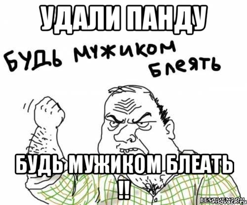 удали панду будь мужиком блеать !!, Мем блять