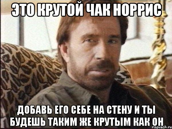 это крутой чак норрис добавь его себе на стену и ты будешь таким же крутым как он