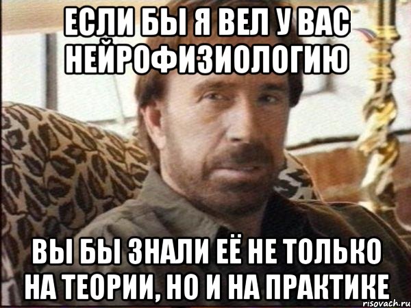 если бы я вел у вас нейрофизиологию вы бы знали её не только на теории, но и на практике