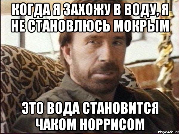 когда я захожу в воду, я не становлюсь мокрым это вода становится чаком норрисом