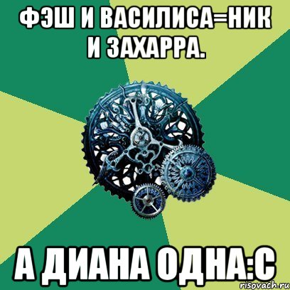 фэш и василиса=ник и захарра. а диана одна:с