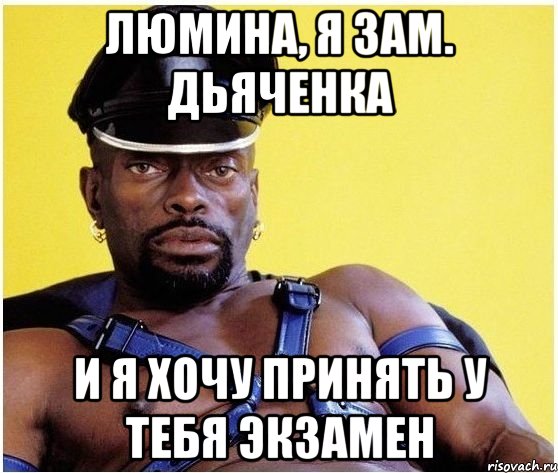люмина, я зам. дьяченка и я хочу принять у тебя экзамен, Мем Черный властелин