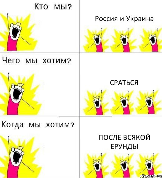 Россия и Украина Сраться После всякой ерунды, Комикс Что мы хотим