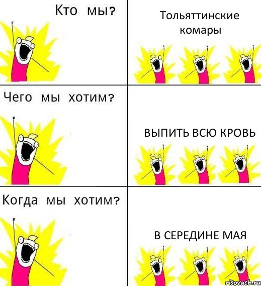 Тольяттинские комары выпить всю кровь в середине мая, Комикс Что мы хотим