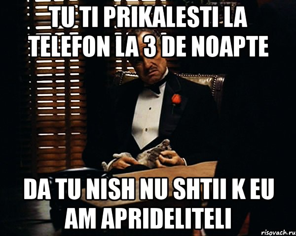 tu ti prikalesti la telefon la 3 de noapte da tu nish nu shtii k eu am aprideliteli, Мем Дон Вито Корлеоне