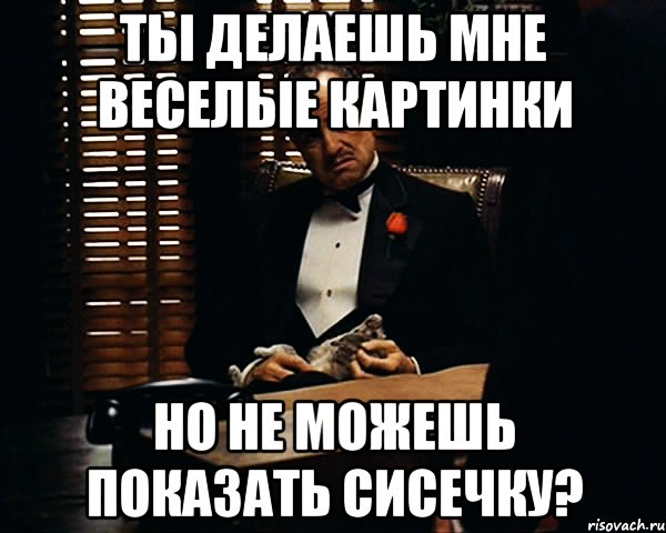 ты делаешь мне веселые картинки но не можешь показать сисечку?, Мем Дон Вито Корлеоне