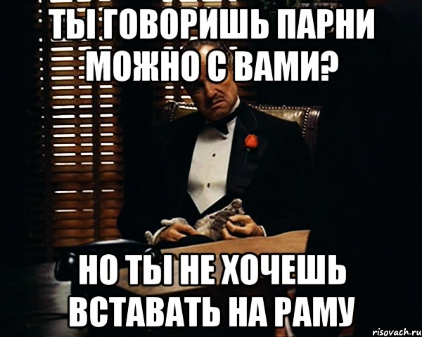 ты говоришь парни можно с вами? но ты не хочешь вставать на раму, Мем Дон Вито Корлеоне