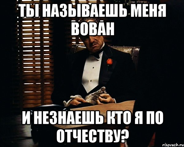 ты называешь меня вован и незнаешь кто я по отчеству?, Мем Дон Вито Корлеоне