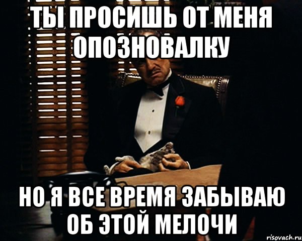 ты просишь от меня опозновалку но я все время забываю об этой мелочи, Мем Дон Вито Корлеоне