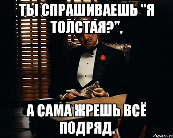 ты спрашиваешь "я толстая?", а сама жрешь всё подряд., Мем Дон Вито Корлеоне