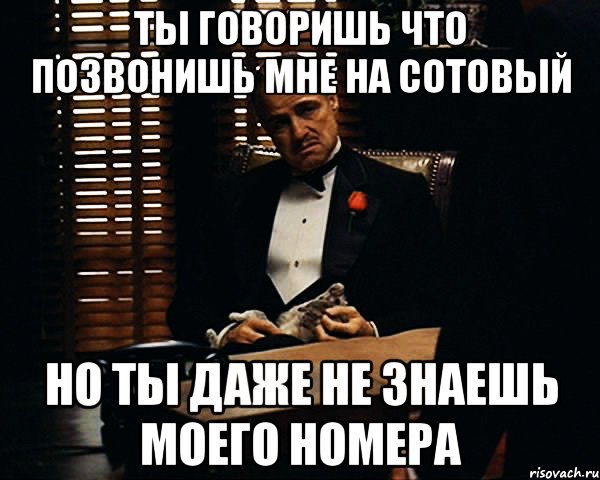 ты говоришь что позвонишь мне на сотовый но ты даже не знаешь моего номера, Мем Дон Вито Корлеоне