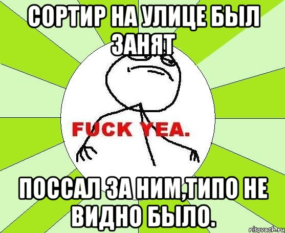 сортир на улице был занят поссал за ним,типо не видно было., Мем фак е