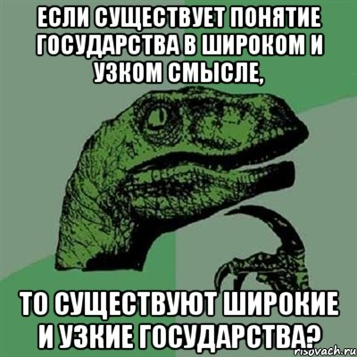 если существует понятие государства в широком и узком смысле, то существуют широкие и узкие государства?, Мем Филосораптор