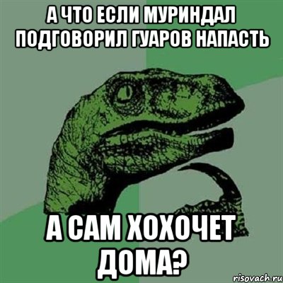 а что если муриндал подговорил гуаров напасть а сам хохочет дома?, Мем Филосораптор