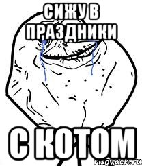 сижу в праздники с котом
