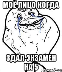 моё лицо когда здал экзамен на 5