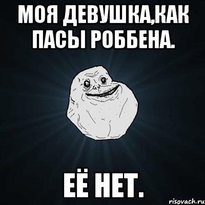 моя девушка,как пасы роббена. её нет., Мем Forever Alone