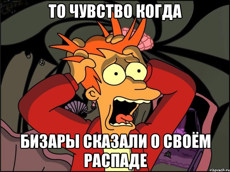 то чувство когда бизары сказали о своём распаде, Мем Фрай в панике