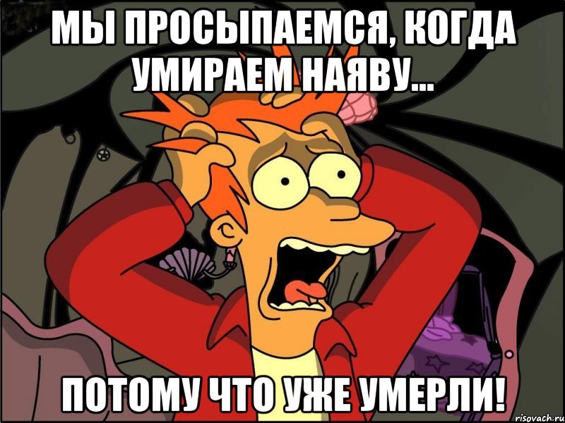 мы просыпаемся, когда умираем наяву... потому что уже умерли!, Мем Фрай в панике