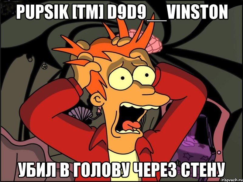 pupsik [tm] d9d9__vinston убил в голову через стену, Мем Фрай в панике