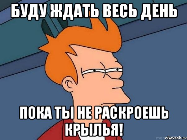 буду ждать весь день пока ты не раскроешь крылья!, Мем  Фрай (мне кажется или)