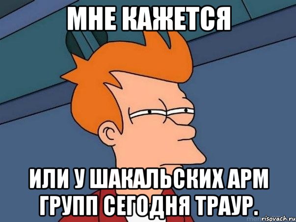 мне кажется или у шакальских арм групп сегодня траур., Мем  Фрай (мне кажется или)