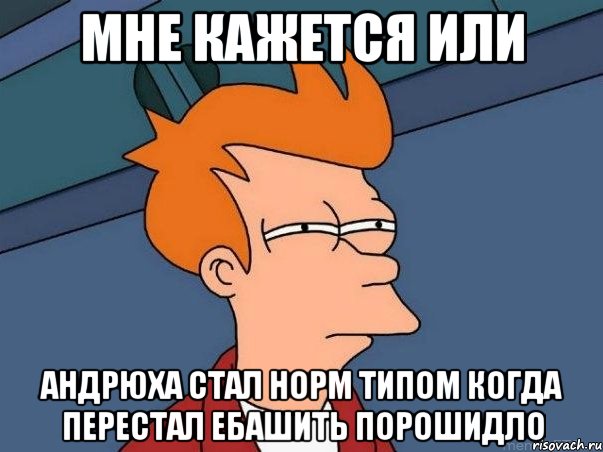 мне кажется или андрюха стал норм типом когда перестал ебашить порошидло, Мем  Фрай (мне кажется или)