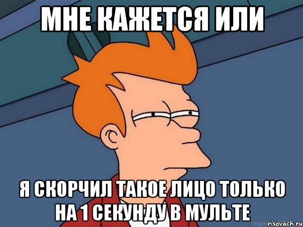 мне кажется или я скорчил такое лицо только на 1 секунду в мульте, Мем  Фрай (мне кажется или)