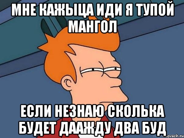 мне кажыца иди я тупой мангол если незнаю сколька будет даажду два буд, Мем  Фрай (мне кажется или)