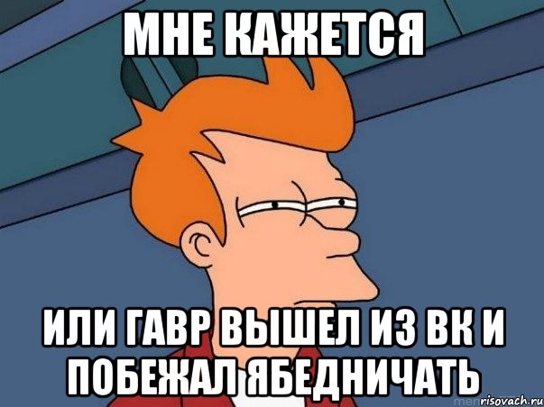 мне кажется или гавр вышел из вк и побежал ябедничать, Мем  Фрай (мне кажется или)