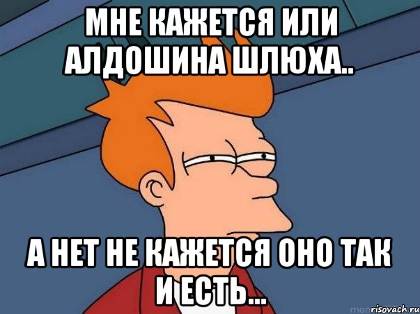 мне кажется или алдошина шлюха.. а нет не кажется оно так и есть..., Мем  Фрай (мне кажется или)