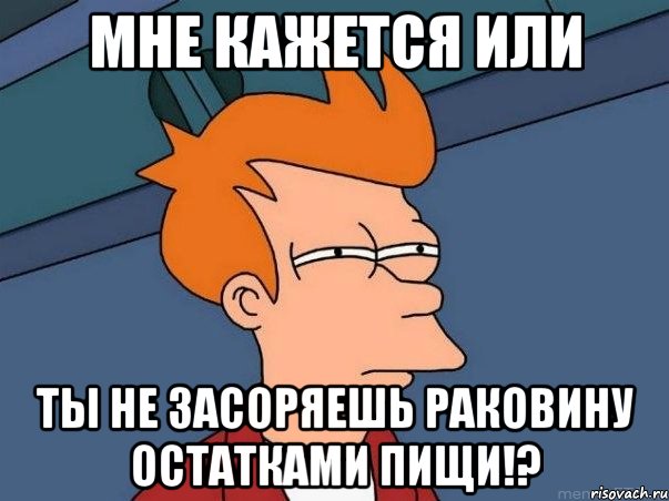 мне кажется или ты не засоряешь раковину остатками пищи!?, Мем  Фрай (мне кажется или)