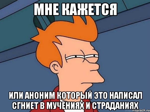 мне кажется или аноним который это написал сгниет в мучениях и страданиях, Мем  Фрай (мне кажется или)