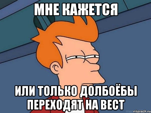 мне кажется или только долбоёбы переходят на вест, Мем  Фрай (мне кажется или)