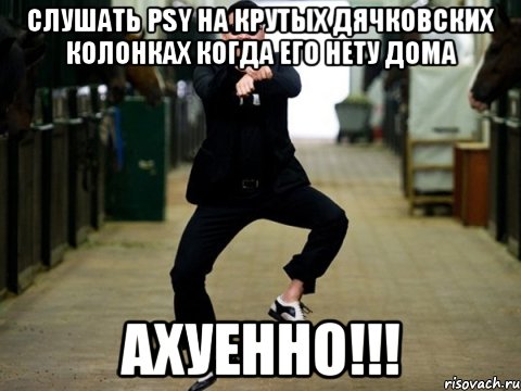 слушать psy на крутых дячковских колонках когда его нету дома ахуенно!!!, Мем gangnam style