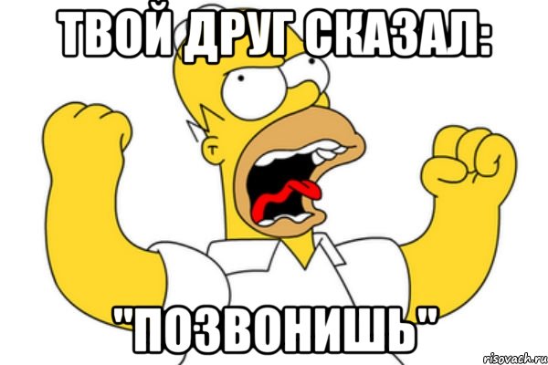 твой друг сказал: "позвонишь", Мем Разъяренный Гомер