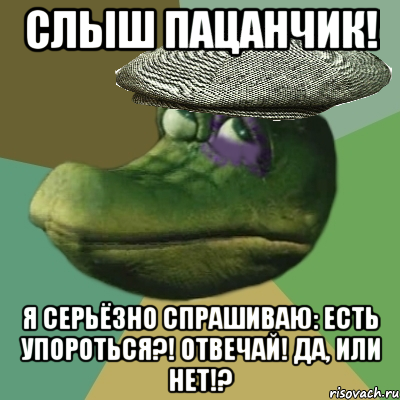 слыш пацанчик! я серьёзно спрашиваю: есть упороться?! отвечай! да, или нет!?, Мем Гоподил