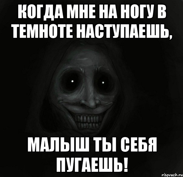 когда мне на ногу в темноте наступаешь, малыш ты себя пугаешь!, Мем Ночной гость