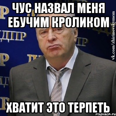 чус назвал меня ебучим кроликом хватит это терпеть, Мем Хватит это терпеть (Жириновский)