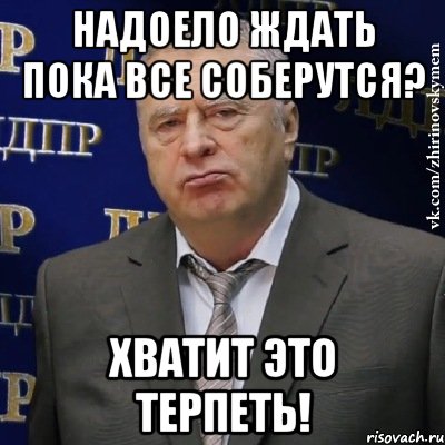 надоело ждать пока все соберутся? хватит это терпеть!, Мем Хватит это терпеть (Жириновский)