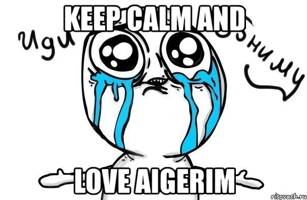 keep calm and love aigerim, Мем Иди обниму