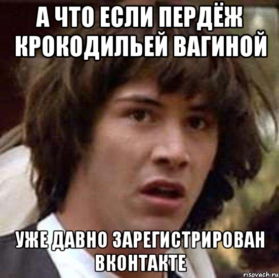 а что если пердёж крокодильей вагиной уже давно зарегистрирован вконтакте, Мем А что если (Киану Ривз)