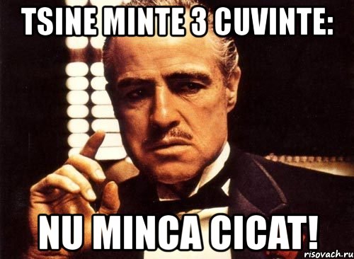 tsine minte 3 cuvinte: nu minca cicat!, Мем крестный отец