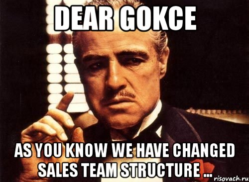 dear gokce as you know we have changed sales team structure ..., Мем крестный отец