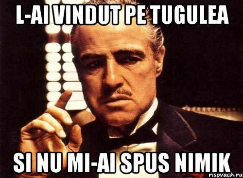 l-ai vindut pe tugulea si nu mi-ai spus nimik, Мем крестный отец